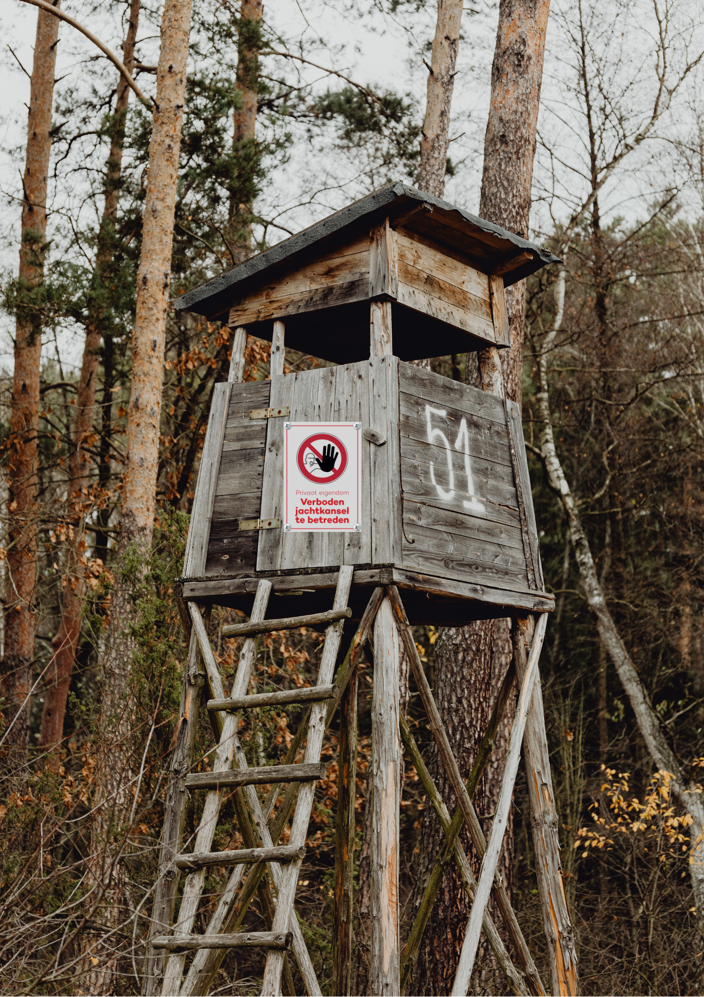 Verbodsbord jachtconstructie - Afbeelding 3